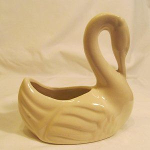 Vintage Antique  Unsigned -Brush McCoy- Swan- off white Pottery!